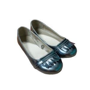 Janie & Jack Metallic Silver Tassel Detail Slip On Flats Toddler Girls Size 11*